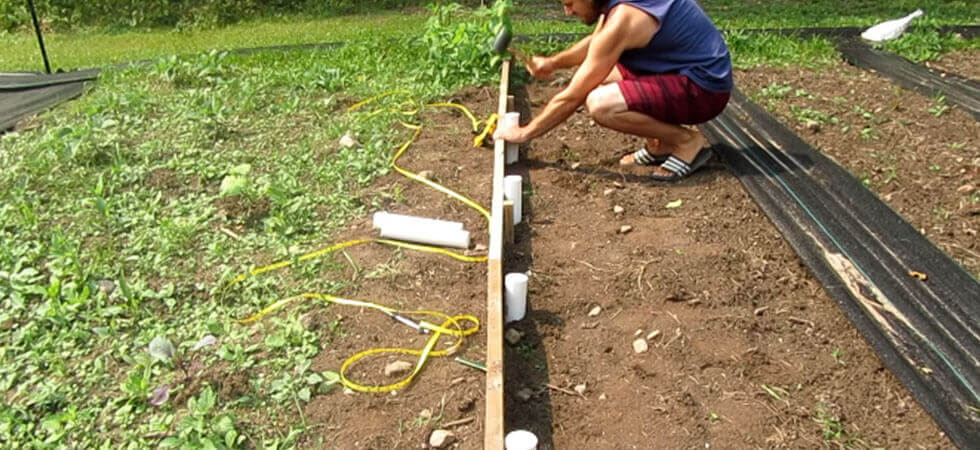 attaching the wall of the hoop house DIY